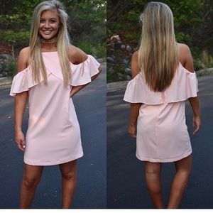 C. Luce Blush Ruffle Dress